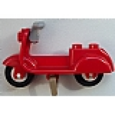Part 15396c05 Red Scooter with Dark Tan Stand and Light Bluish Gray Handlebars - Complete Assembly 